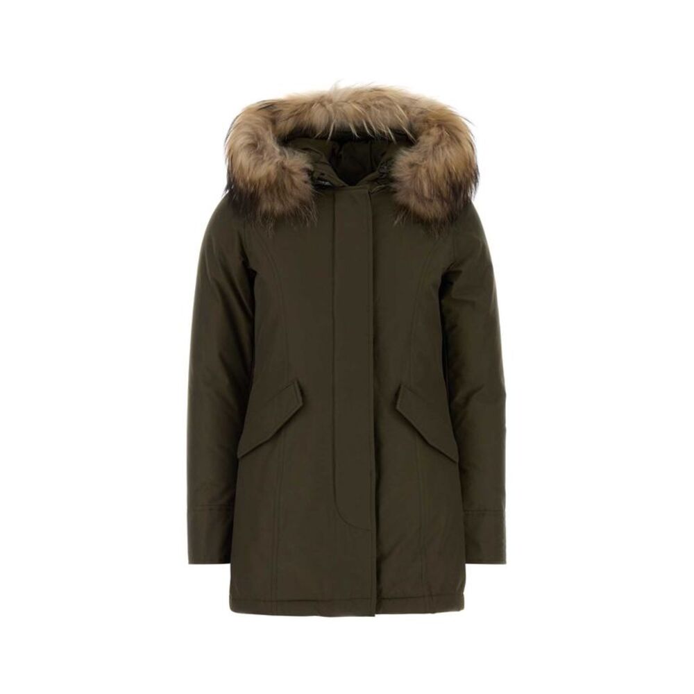 Woolrich Women Khaki Cotton Blend Arctic Parka
